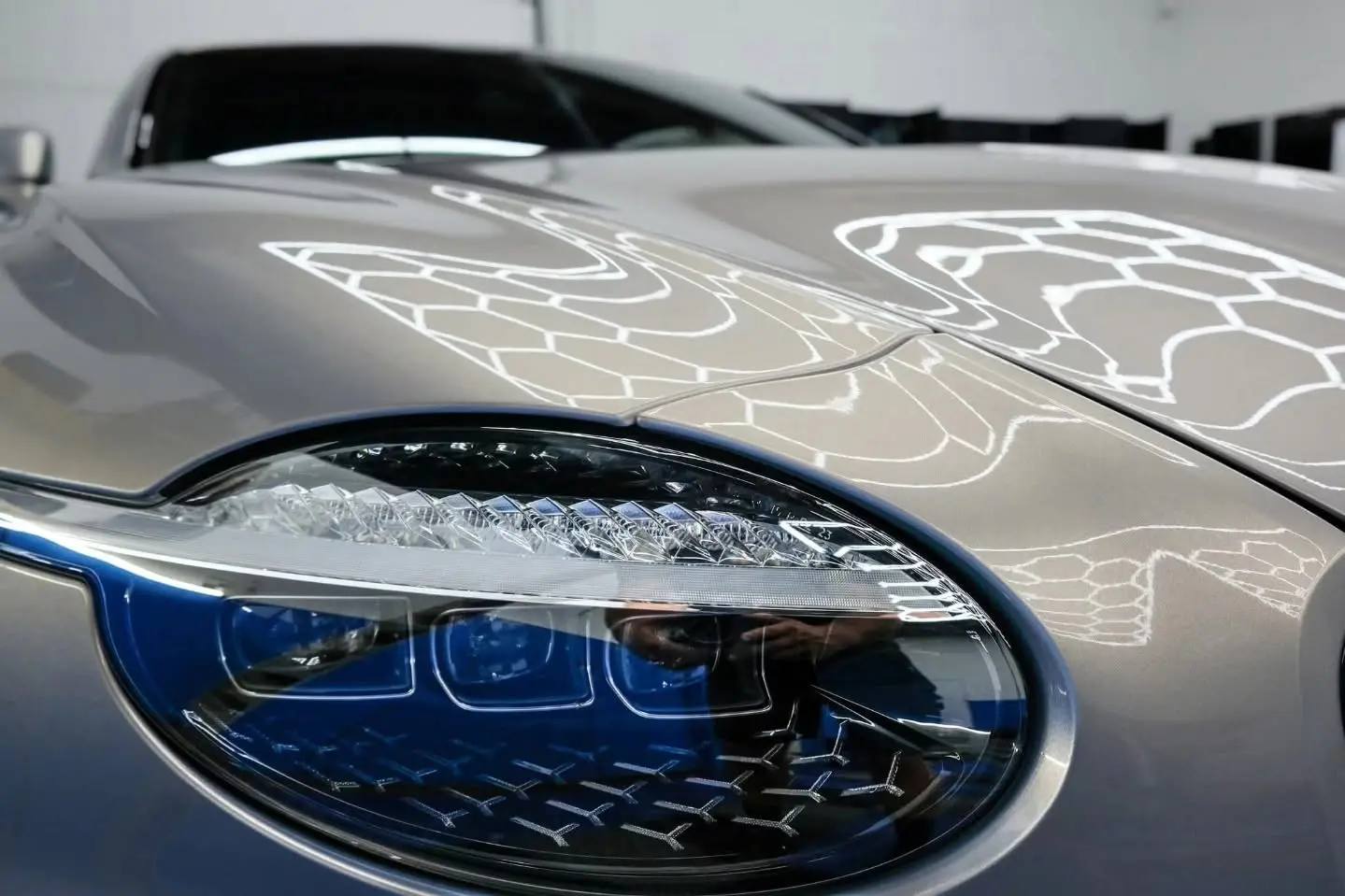 Detailed Bentley exterior with a polished reflective finish