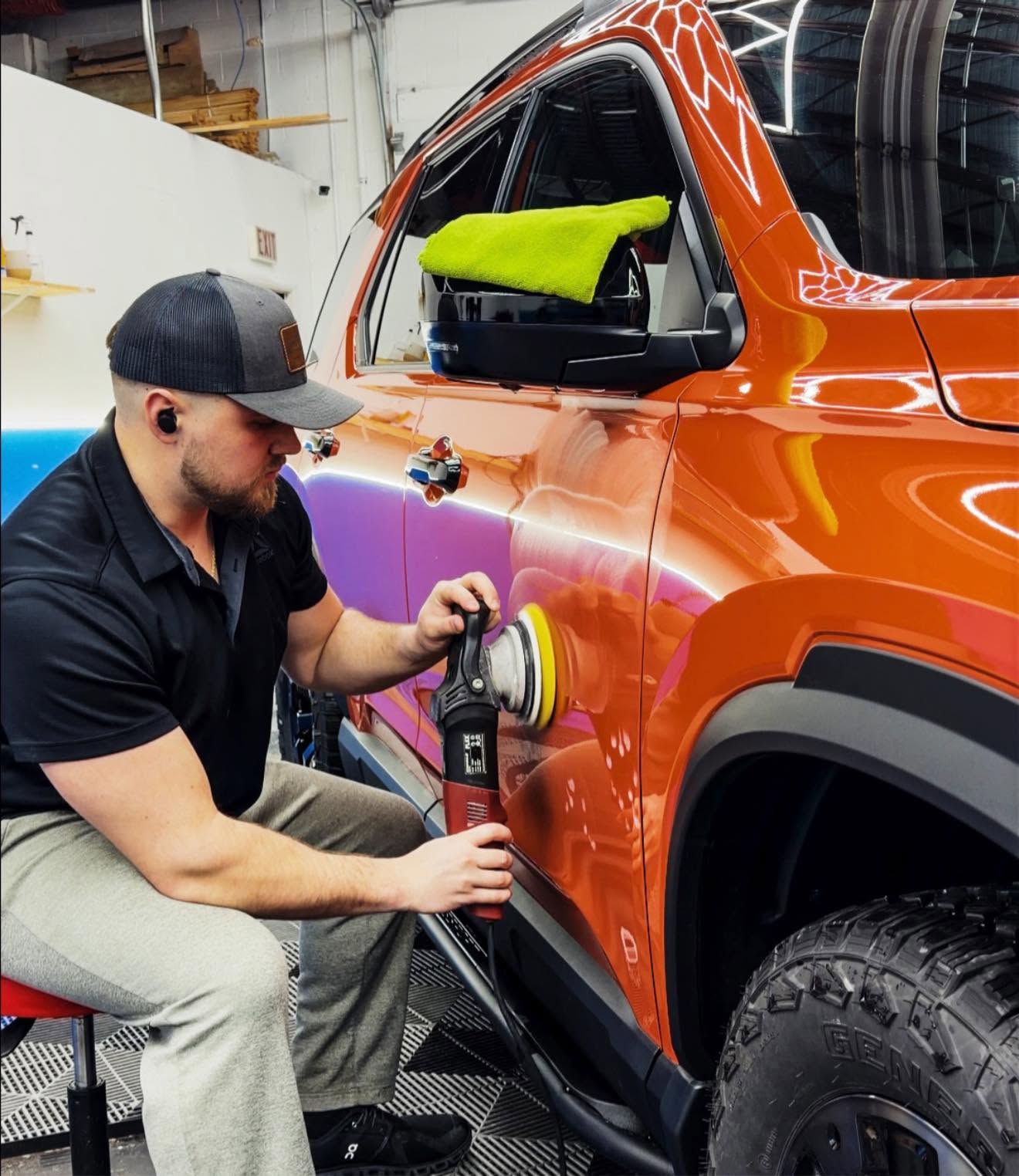 Paint correction being performed at Pristine Clean