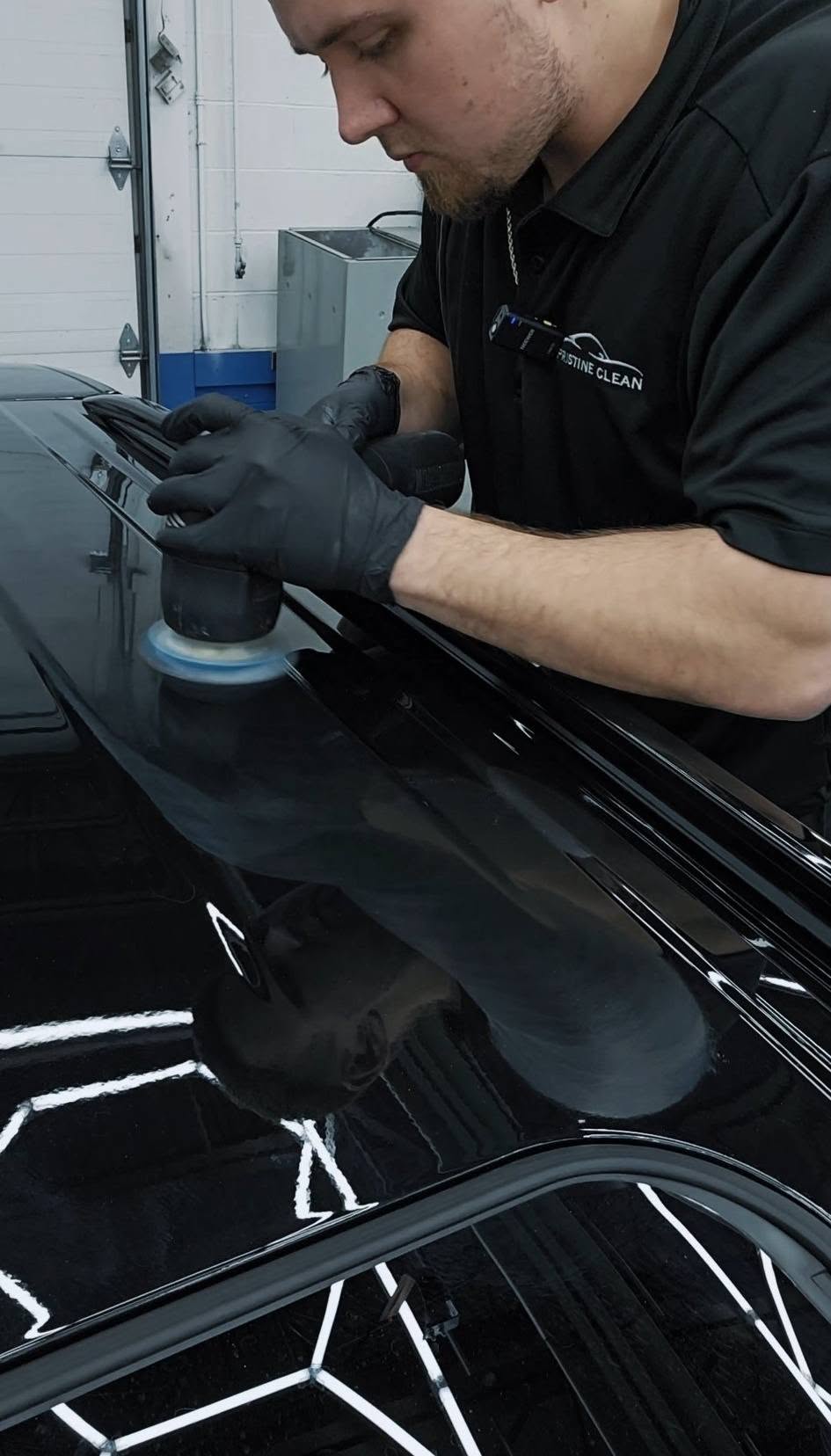 Paint correction being performed at Pristine Clean